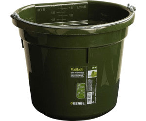 FLATBACK FEED AND WATER BUCKET GREEN 20L