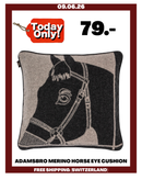 ADAMSBRO MERINO HORSE EYE CUSHION