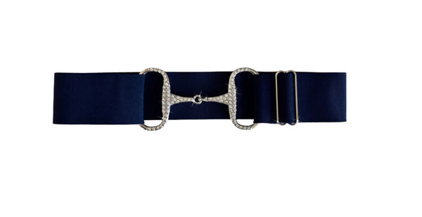 ANCCOR EQUESTRIAN ELASTIC BELT NAVY/SILVER