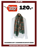 ADAMSBRO 100% CASHMERE SCARF BIT GREEN