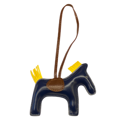 HORSE BAG CHARM NAVY/YELLOW