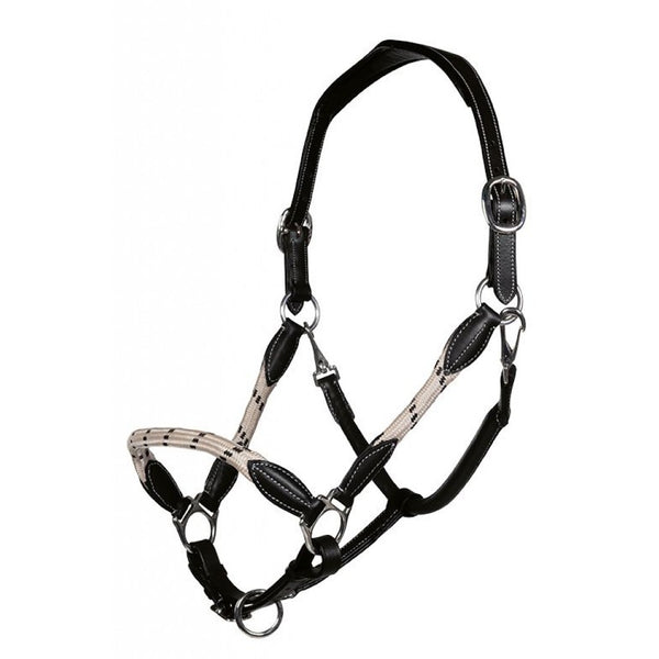 HKM HEADCOLLAR LEATHER ROPE