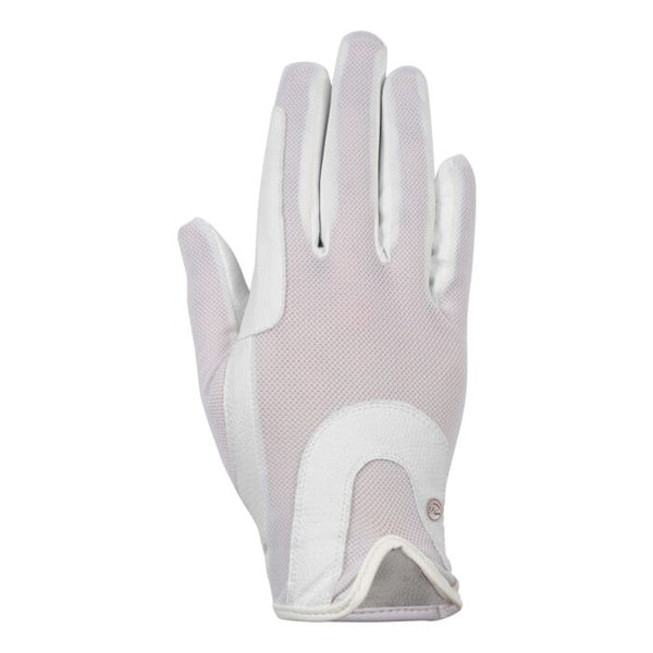 HKM RIDING GLOVES GRIP MESH WHITE