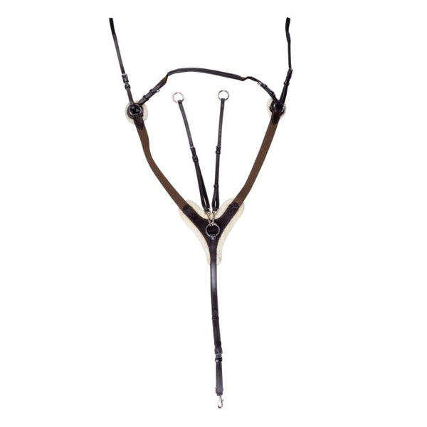 HKM BREASTPLATE CAMBRIDGE WITH ARTIFICIAL FUR BROWN