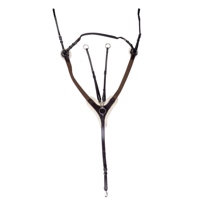 HKM BREASTPLATE CAMBRIDGE WITH ARTIFICIAL FUR BROWN