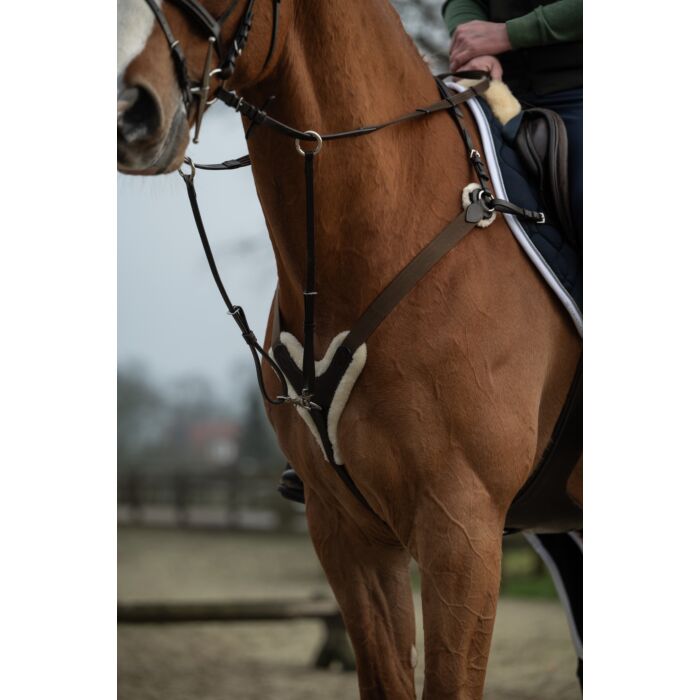 HKM BREASTPLATE CAMBRIDGE WITH ARTIFICIAL FUR BROWN