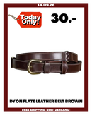 DY'ON FLATE LEATHER BELT BROWN