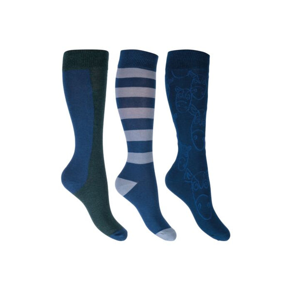 HKM RIDING SOCKS HOUSTON NAVY/PETROL (3X)