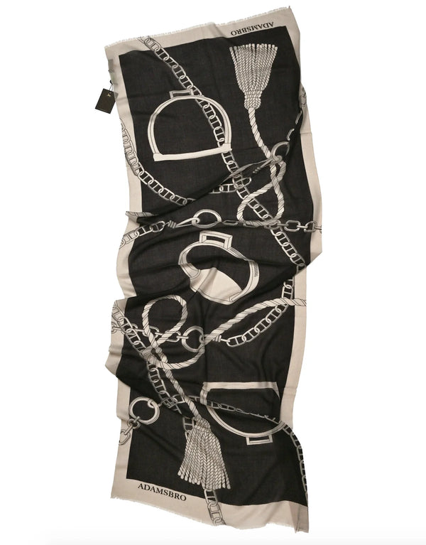 ADAMSBRO CASHMERE SCARF CHAIN BLACK