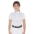 EQUESTRO SLIM FIT ANTI-UV COMPETITION POLO SHIRT SS JUNIOR WHITE
