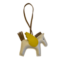 WINGED HORSE BAG CHARM BEIGE/YELLOW