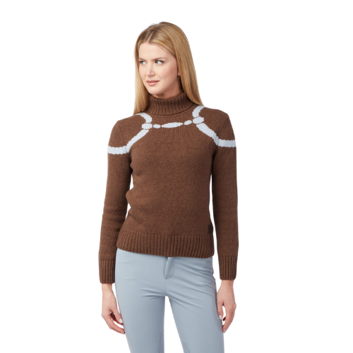 VESTRUM CARTAGENA TURTLENECK SWEATER DARK BROWN/LIGHT BLUE