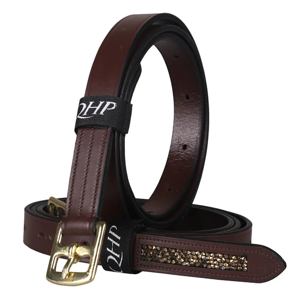 QHP STIRRUP LEATHER LUPINE BROWN/GREY