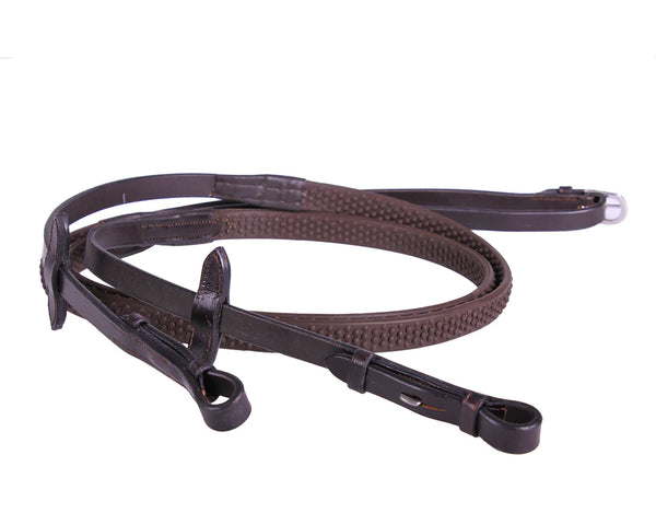QHP REIN RUBBER SOFT BROWN