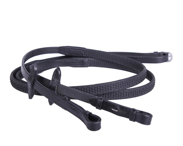 QHP REIN RUBBER SOFT BLACK