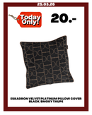 ESKADRON VELVET PLATINUM PILLOW COVER BLACK/SMOKY TAUPE