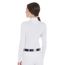 EQUESTRO SLIM FIT LONG SLEEVED COMPETITION POLO SHIRT WHITE