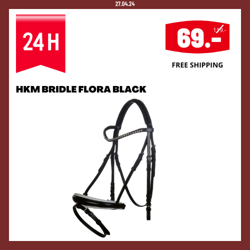 HKM BRIDLE FLORA BLACK