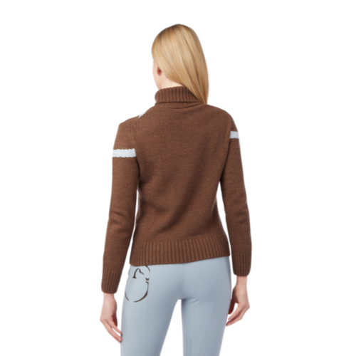 VESTRUM CARTAGENA TURTLENECK SWEATER DARK BROWN/LIGHT BLUE