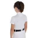 EQUESTRO SLIM FIT ANTI-UV COMPETITION POLO SHIRT SS JUNIOR WHITE
