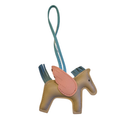 WINGED HORSE BAG CHARM BEIGE/PINK/LIGHT BLUE