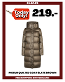 PIKEUR QUILTED COAT SLATE BROWN