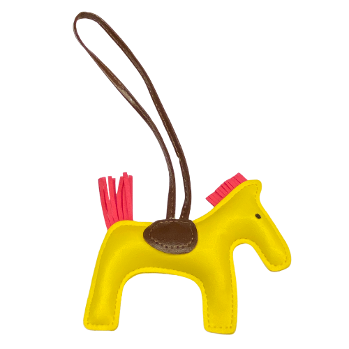 HORSE BAG CHARM YELLOW/FUCHSIA