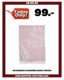 ADAMSBRO CASHMERE WOOL THROW EQBLUSH