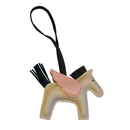 WINGED HORSE BAG CHARM BEIGE/PINK/FOREST GREEN