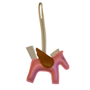 WINGED HORSE BAG CHARM PINK/BROWN
