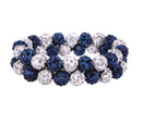 QHP HAIR SCRUNCHIE GLOSS WHITE/NAVY