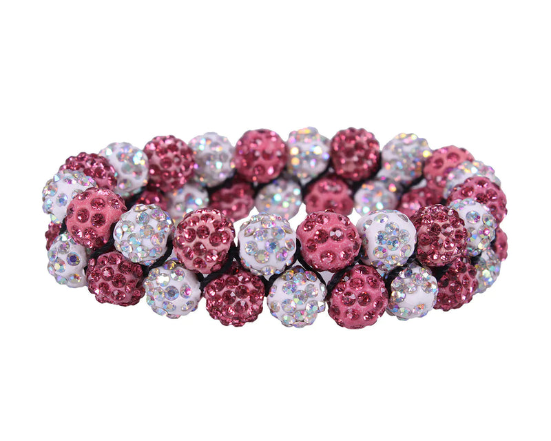 QHP HAIR SCRUNCHIE GLOSS WHITE/PINK