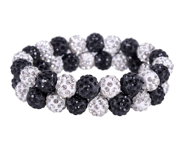 QHP HAIR SCRUNCHIE GLOSS WHITE/BLACK