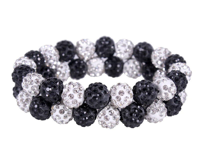 QHP HAIR SCRUNCHIE GLOSS WHITE/BLACK