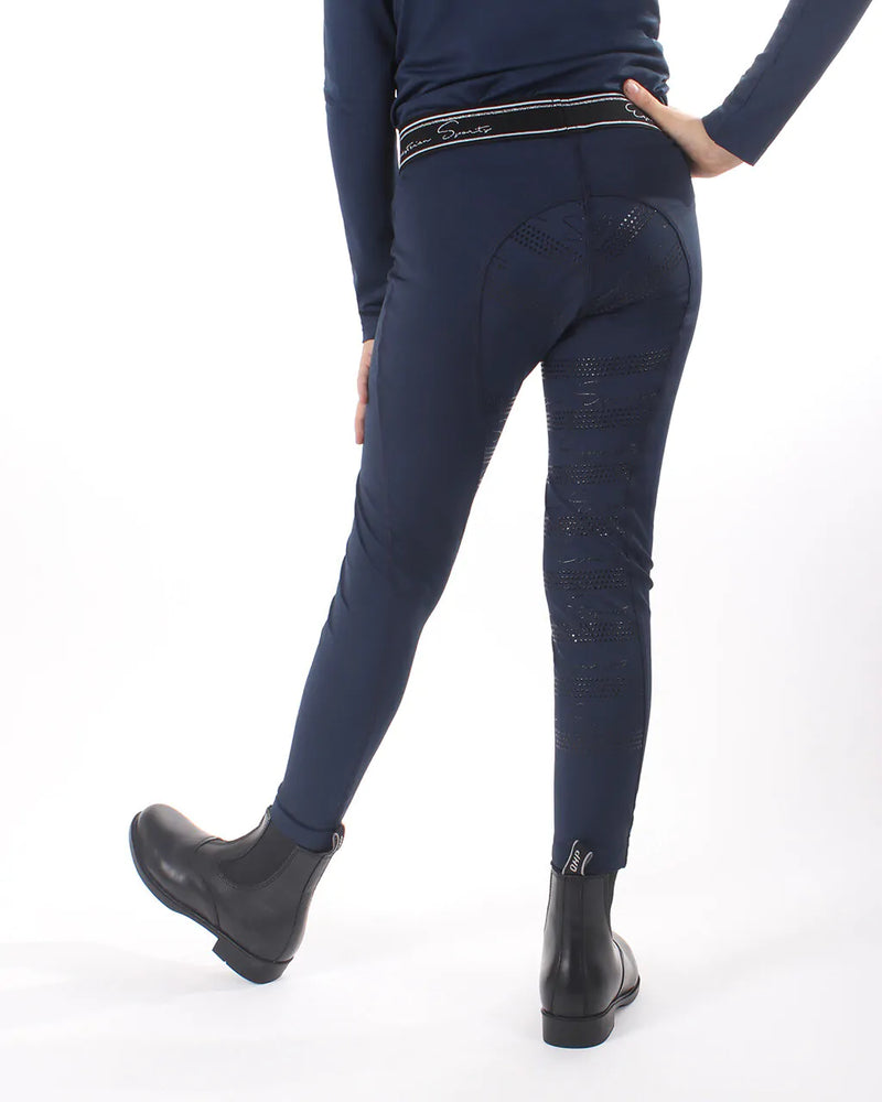 QHP RIDING TIGHTS EDEN FULL GRIP JUNIOR NAVY