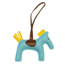 HORSE BAG CHARM LIGHT BLUE/YELLOW