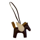 WINGED HORSE BAG CHARM DARK BROWN/BEIGE