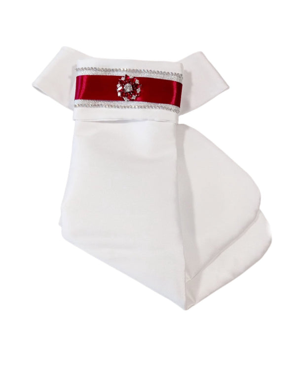 ANCCOR EQUESTRIAN PLASTRON WHITE/RED JUNIOR