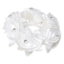 SD DESIGN DIAMOND ROSE SCRUNCHIE WHITE