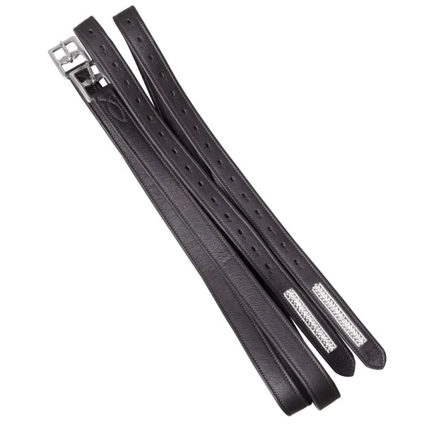 SD DESIGN SUPER SOFT STIRRUP STRAPS BLACK/CRYSTALS
