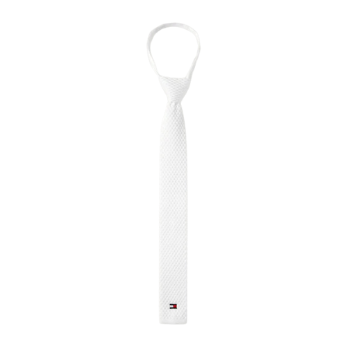 TOMMY HILFIGER ADAM KNIT TIE WITH ZIP OPTIC WHITE