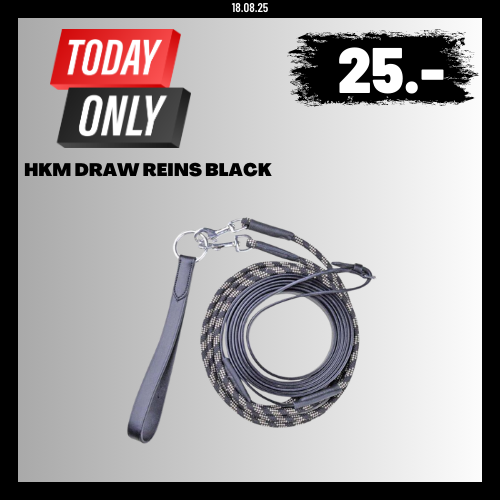 HKM DRAW REINS BLACK