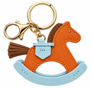 KEYCHAIN ROCKING HORSE ORANGE/LIGHT BLUE