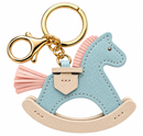 KEYCHAIN ROCKING HORSE LIGHT BLUE/ROSE