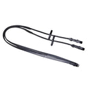 SD DESIGN ROLLED HALF LEATHER SUPERGRIP REINS BLACK