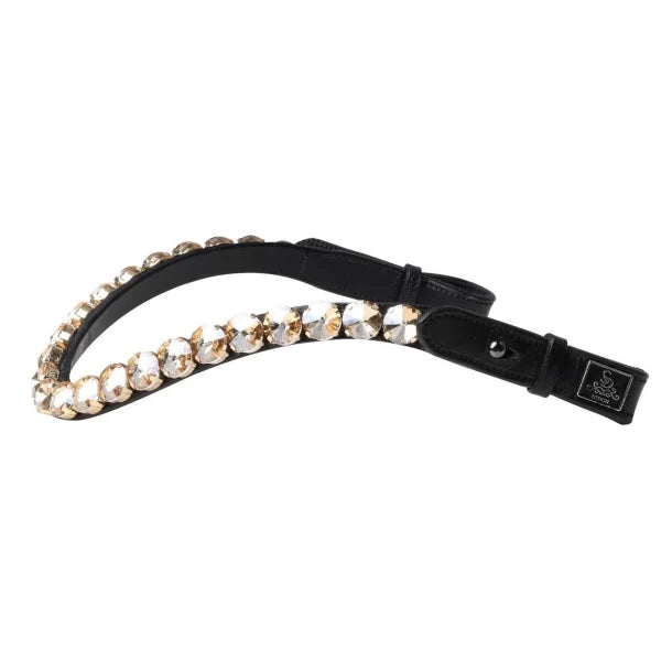SD DESIGN BESPOKE BROWBAND 14 mm CRYSTALS BLACK