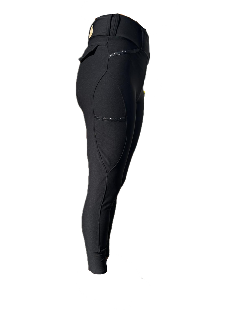 PHILI-RIDING TIGHTS STRASS LOGO BLACK WOMAN