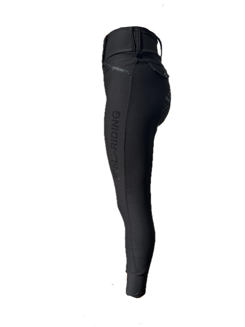 PHILI-RIDING TIGHTS STRASS LOGO BLACK WOMAN