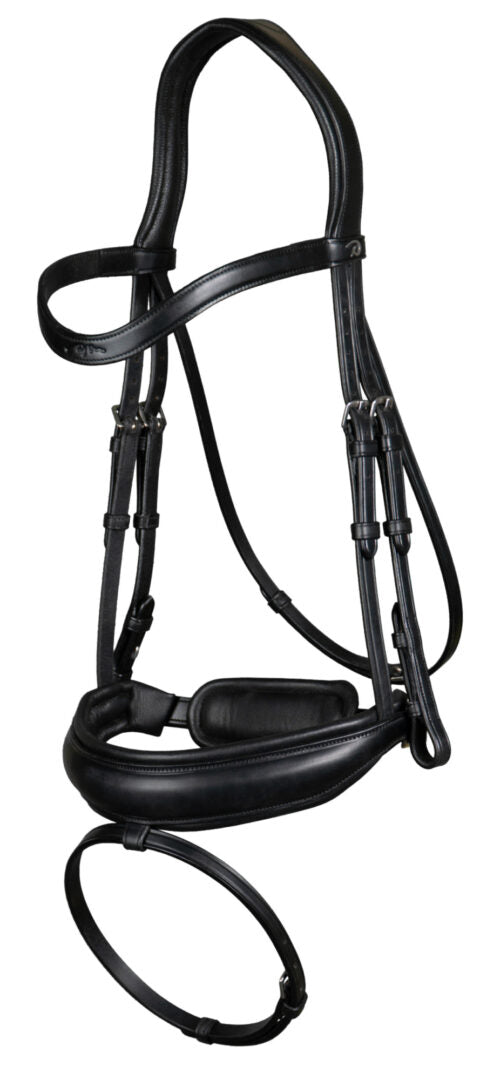 DY'ON MATTE LARGE CRANK NOSEBAND BRIDLE WITH FLASH BLACK