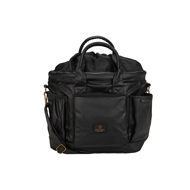ESKADRON FAUX LEATHER ACCESSORY BAG BLACK